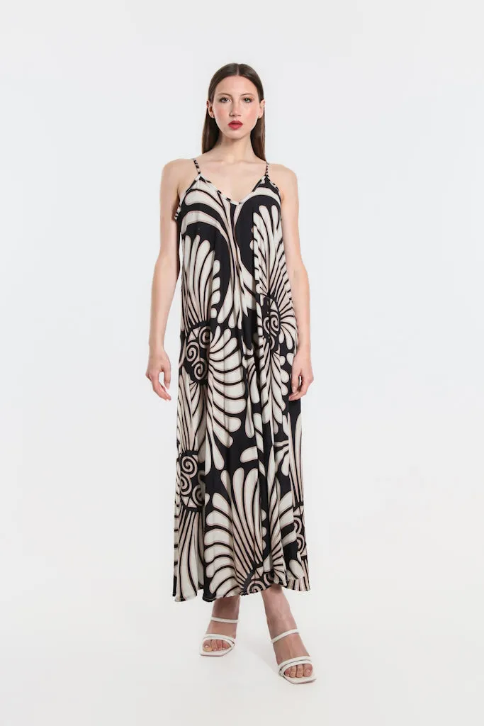 River Coconut Viscose Slip Dress (DT111C)