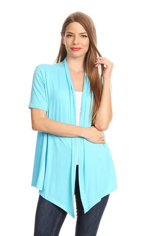 Short Sleeve Cardigan Style 433 in Mint, Mustard or Heather Grey