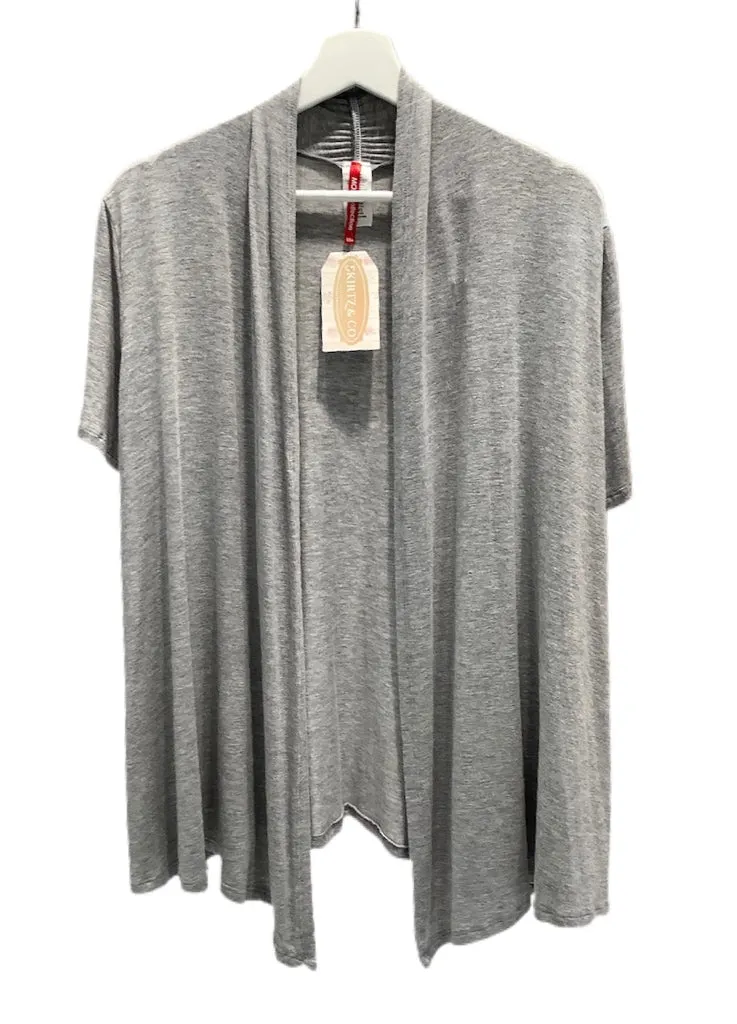 Short Sleeve Cardigan Style 433 in Mint, Mustard or Heather Grey