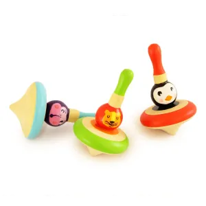 Shumee Wooden Animal Spin Tops