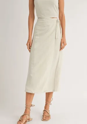 Sugarloaf Wrap Front Maxi Skirt - Oatmeal