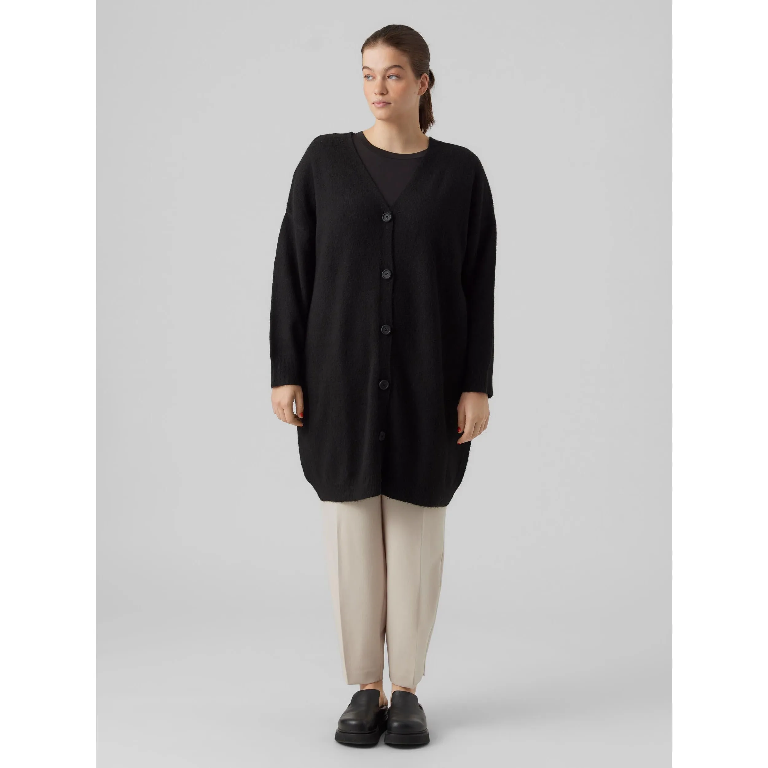 Vero Moda Curve Longline Cardigan in Black