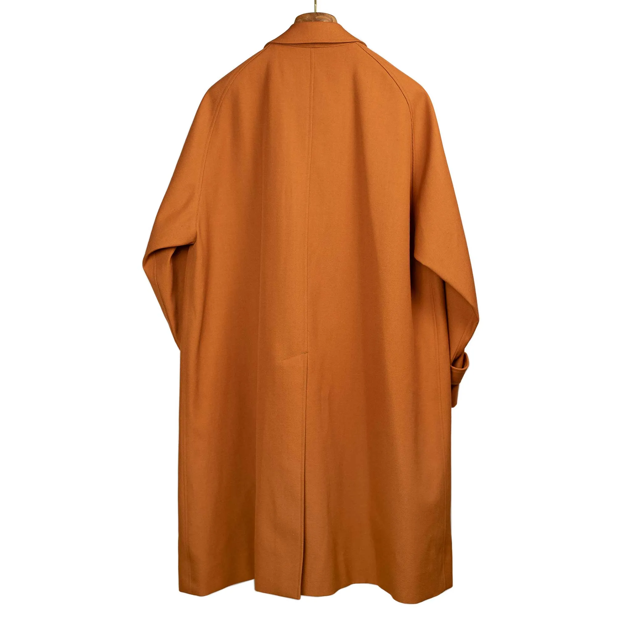 Walker Coat in burnt orange wool and cotton gabardine