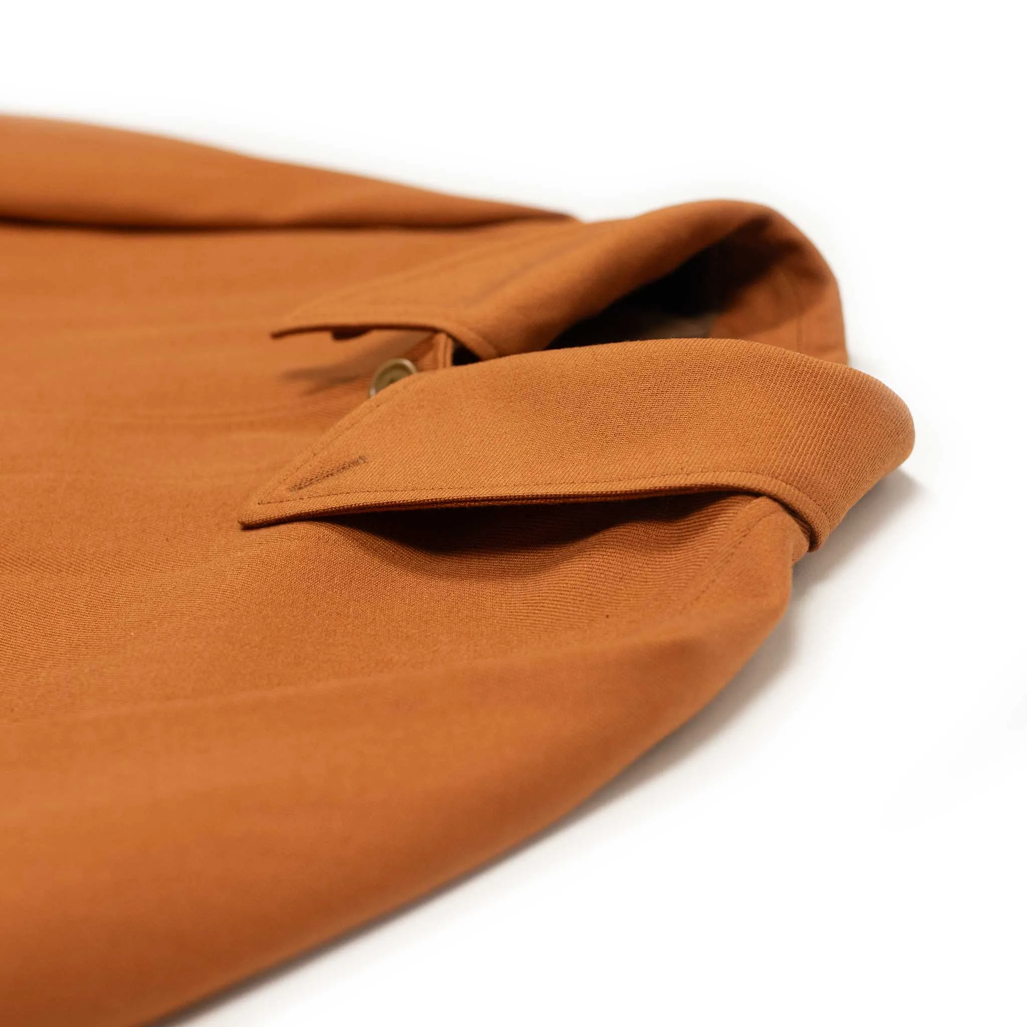 Walker Coat in burnt orange wool and cotton gabardine