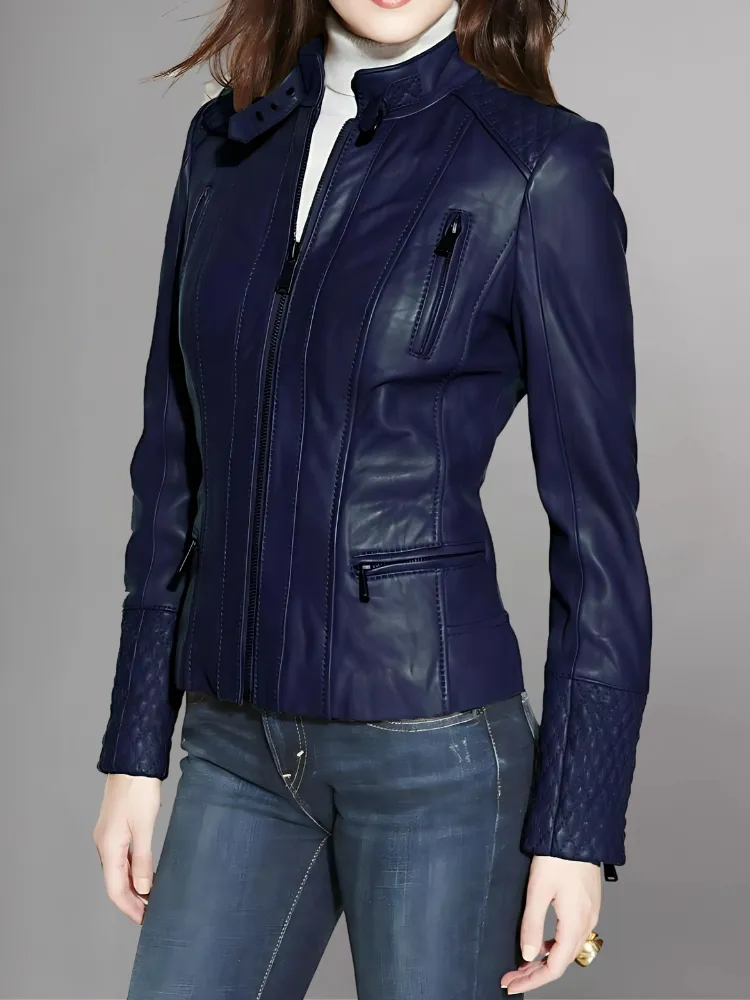 Women’s Dark Brown Biker Leather Jacket