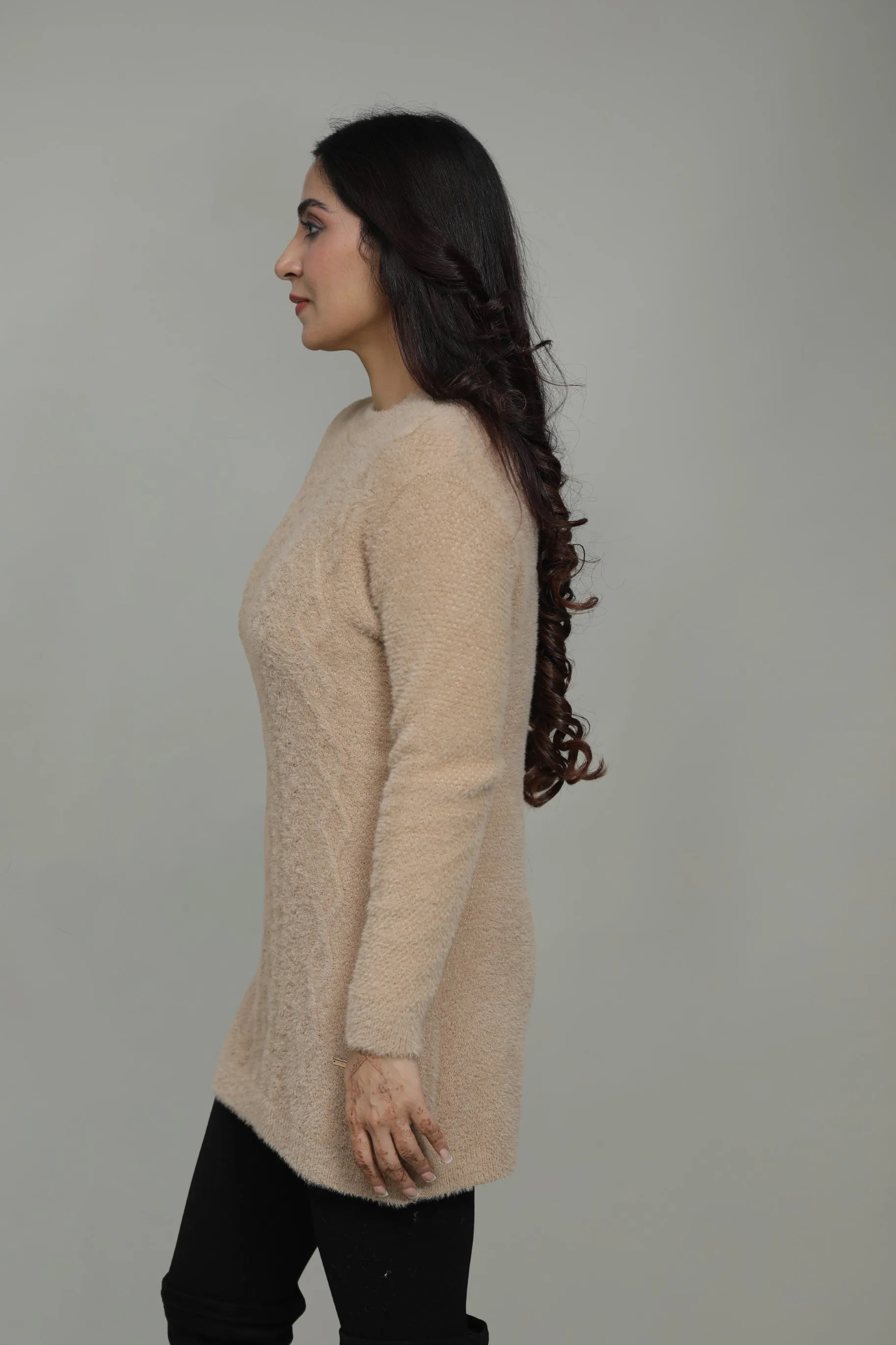 Woolen Round Neck Top For Women