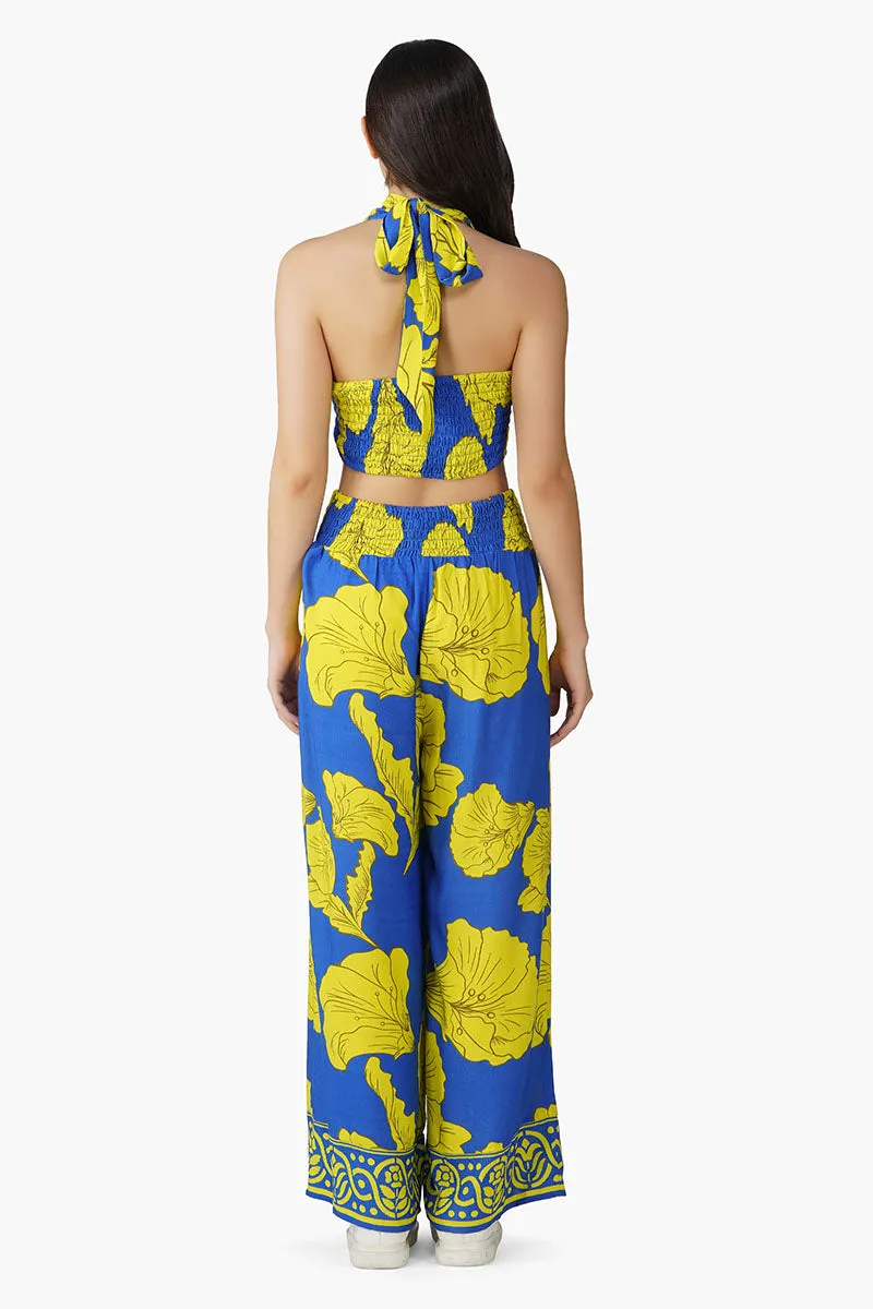 Yellow Daze Printed Halter Top